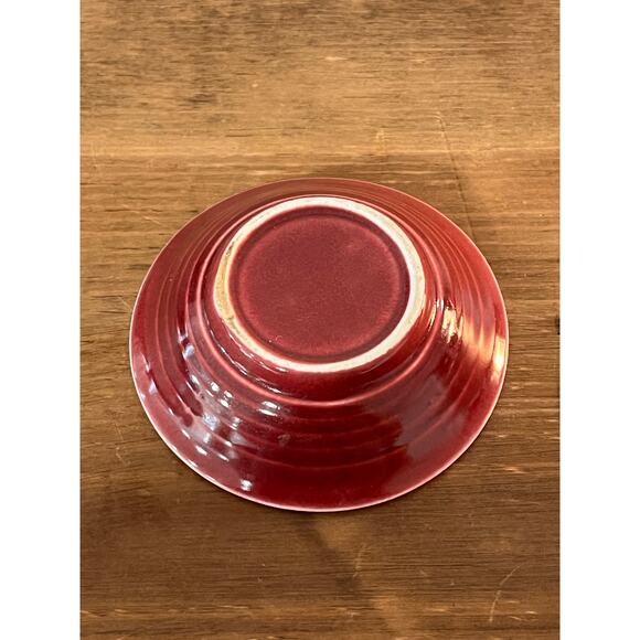 Harlequin Maroon Creamer & Nappy Set Vintage Fiesta Line HTF Red Glaze - Picture 3 of 10